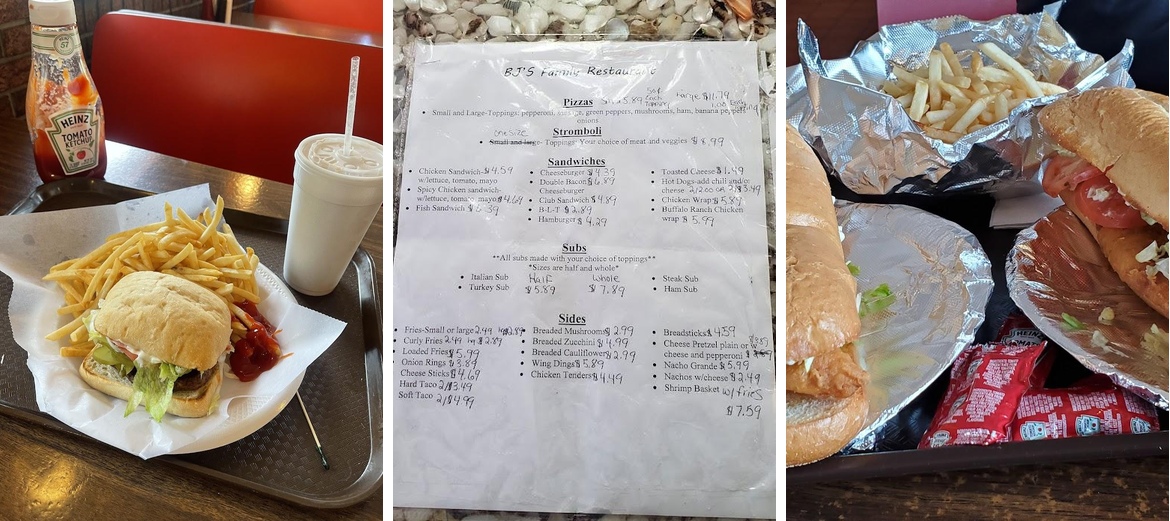 BJ's Family Restaurant Menu
